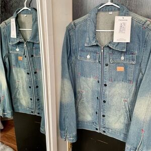 🆕 Classic Blue Denim Jacket with Button Accents, Unisex